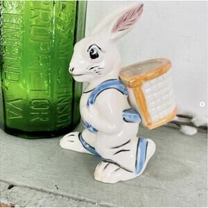 Vintage Rabbit Bunny Ceramic Planter Easter Basket Vase Holland Mold HandPainted